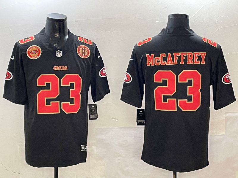 Men San Francisco 49ers #23 Mccaffrey Black gold Fashion 2025 Nike Limited NFL Jersey style 7->san francisco 49ers->NFL Jersey